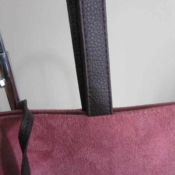 Estee Lauder Faux Suede Pink and Brown Tote Bag - Picture 4 of 15